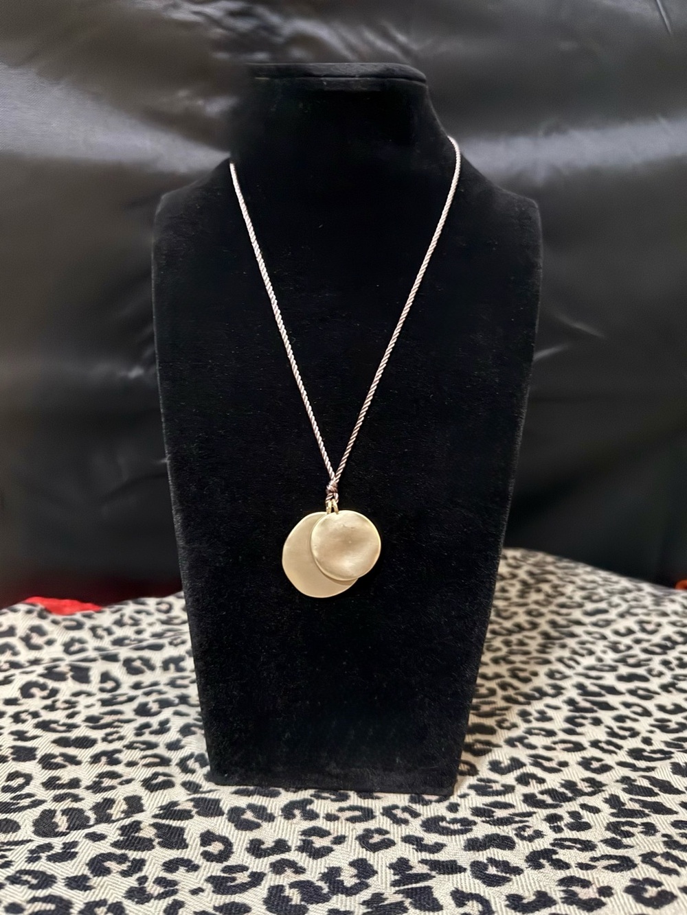 J.Jill NWT Adjustable Double Disc Pendant Necklace Gold Tone ($39)
